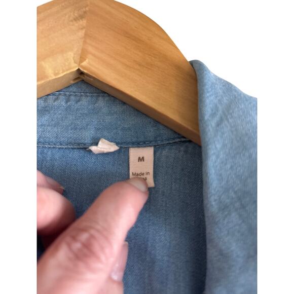 Soft Surroundings Chambray Open Front Shirt / Jacket – Size M - Picture 9 of 11